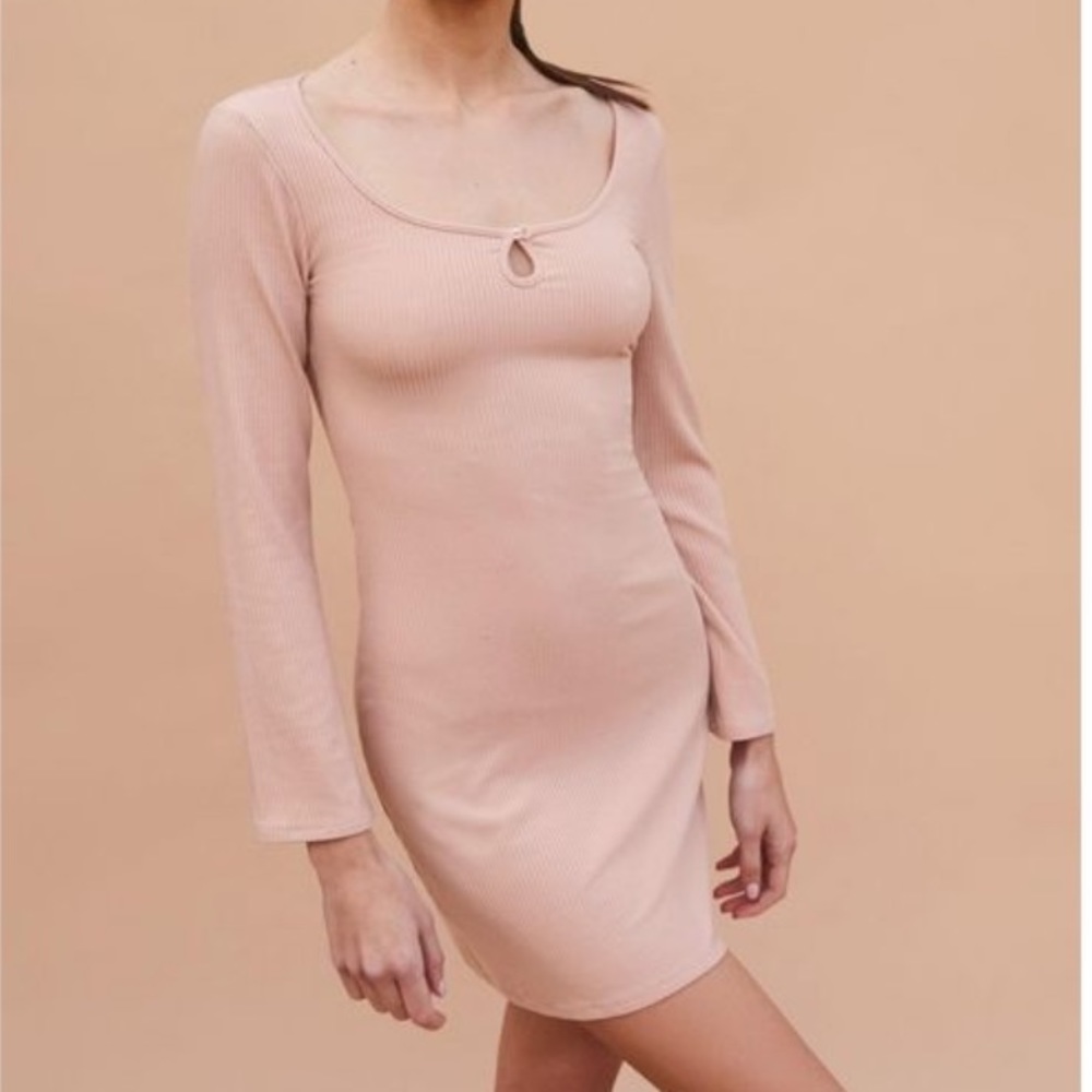 NWT Reformation Elias Pink Long Sleeve Mini Dress